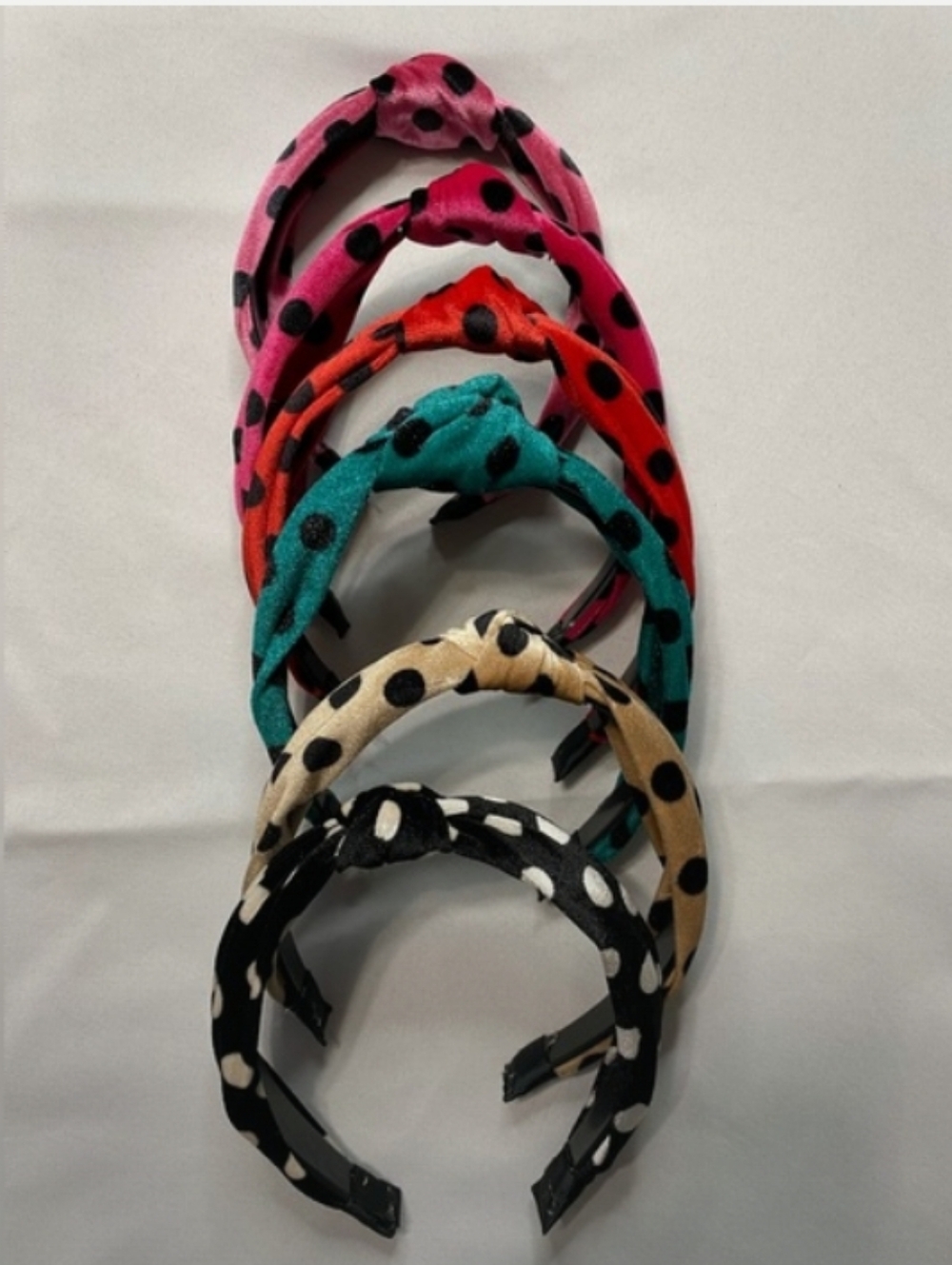 6pc-Polka Dot Knotted Headbands - (Multicolor 🖤)
